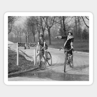 Flapper Girls Riding Bicycles, 1925. Vintage Photo Magnet